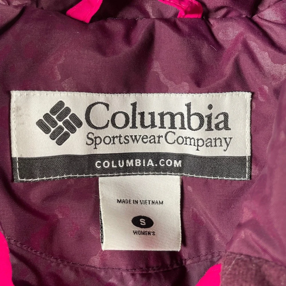 Columbia Womens Waterproof Winter Ski Jacket Pink Purple Insulated Small‎ Flaw
